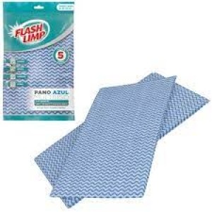 Pano Azul Multiuso Alta Absorção Com 5 Unidades Flash Limp
