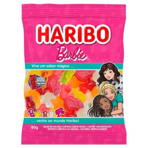 HARIBO BALA BARBIE SABOR FRUTAS 80G