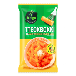 BIBIGO TTEOKBOKKI INST C/ MOLHO SABOR QUEIJO LEV PICANTE PACOTE 360G