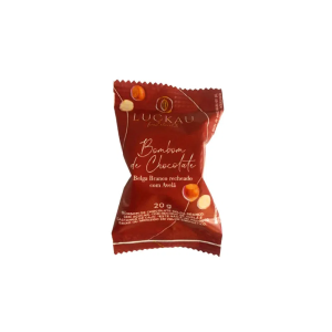 LUCKAU BOMBOM CHOC. BELGA BRANCO RECH. AVELA 20G