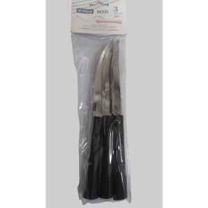 DI SOLLE FACA CHURRASCO INOVA PRETA 3PCS