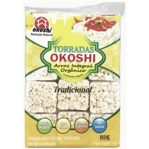 OKOSHI TORRADAS ARROZ INTEGRAL ORGÂNICO SALGADA 75G