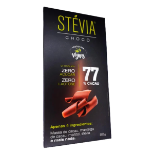STEVIA CHOCO 77% CACAU S/ACUCAR S/LACTOSE 80G