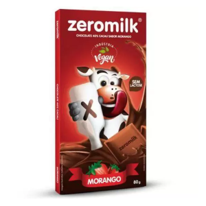 ZEROMILK CHOCO 40% CACAU SEM LACTOSE MORANGO 80G