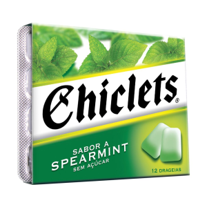 CHICLETS CHICLETE SPEARMINT ZERO ACUCAR 16,8G