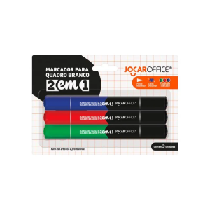 JOCAR OFFICE MARCADOR P/ QUADRO BRANCO 2EM1 3UN 94140