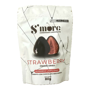 SMORE MORANGO LIOFILIZADO COB.CHOC.MEIO AMARGO 80G
