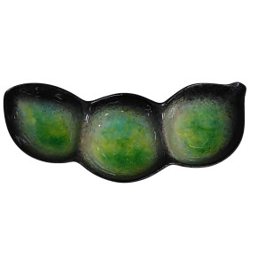 PRATO PORCELANA VERDE C/ 3 DIVISORIAS HGO-1606