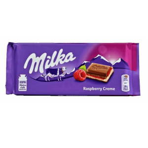 MILKA CHOCOLATE RASPBERRY CREME 100G