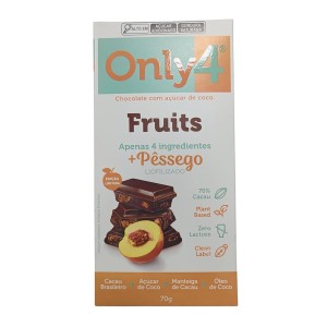 ONLY4 CHOCOLATE 70% CACAU C/ PESSEGO 70G