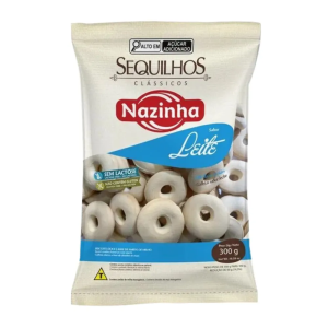 NAZINHA SEQUILHO SABOR LEITE SEM GLUTEN 300G