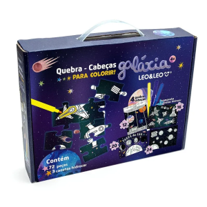 LEO&LEO  KIT QUEBRA CABEÇA P/ COLORIR GALAXIA