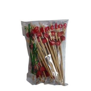 ESPETO C/ ENFEITE BOLINHA 50UN VERMELHO