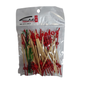 SHIKI ESPETO DECORADO BOL. VERMELHA 9CM 50UN AC-011