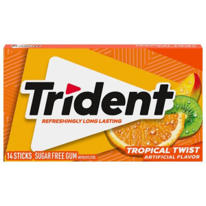 TRIDENT CHICLETE TROPICAL TWIST 26,6G
