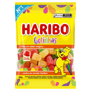 HARIBO BALA GOTINHAS SABOR FRUTAS 80G