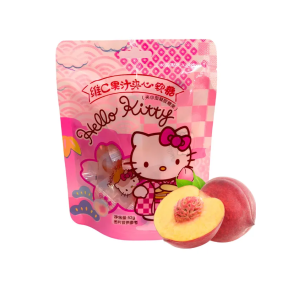HELLO KITTY BALA DE GOMA SABOR PESSEGO 52G