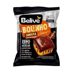 BELIVE BOLINHO DE CENOURA COB DE CHOCO ZERO ACUCAR S/G S/L 45G