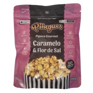 PIINGUES PIPOCA GOURMET SABOR CARAMELO E FLOR DE SAL 100G